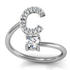 New 26 English letters rings Diamond -style students Creative and simple combination with opening ring ring