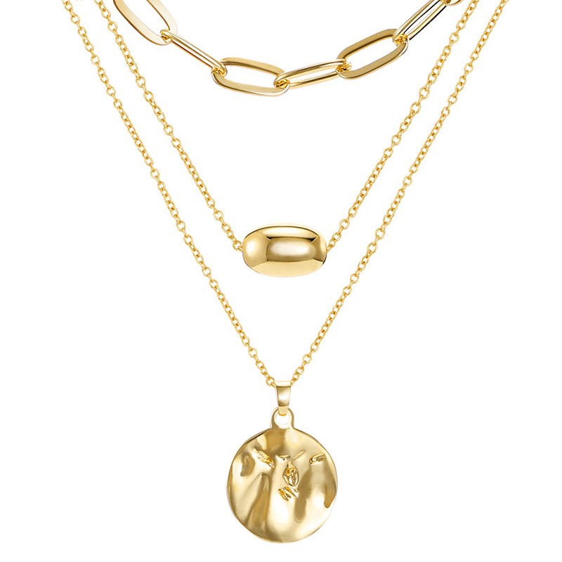 Europeo y americano transfronterizo elegante colgante collar de múltiples capas de cadena de clavícula simple de las mujeres collar elegante suéter accesorios de ropa