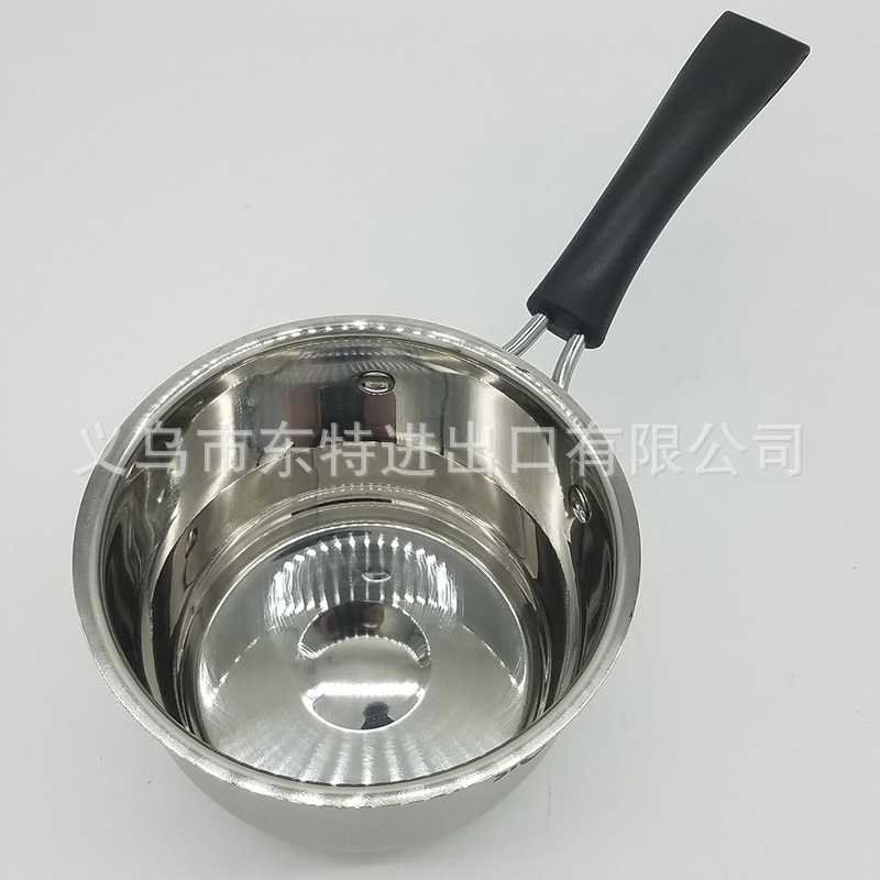 Factory direct sales of stainless steel milk POTS, Korean-style single-handle instant noodle POTS, coffee-colored LIDS, slim POTS, household milk POTS detail image 7