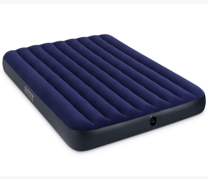 American INTEX 64755 dark blue hair line pull air bed large inflatable mattress 68755