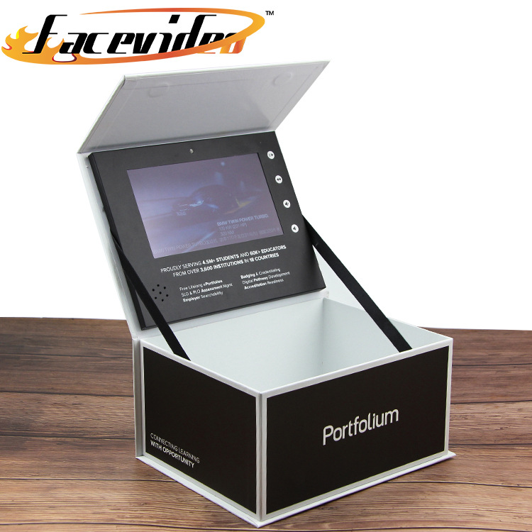 7寸LCD屏光控礼盒贺卡视频礼盒贺卡产品发布宣传礼盒视频包装盒