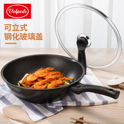 德国不粘锅炒锅麦饭石电磁炉煤气灶燃气适用30cm锅具家用平底炒菜|ru