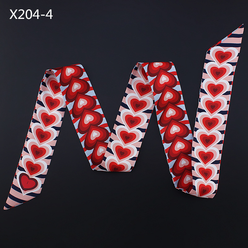 120cm Langer Damenschal Seiden-Stirnband Modisches Bandana Taschenband Accessoire Haarschal Dekoratives Seidenband für Frauen – Detail 4