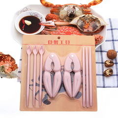 Discount Nordic style eight-piece crab eating tool set PP plastic crab eight-piece crab claw clip gift set