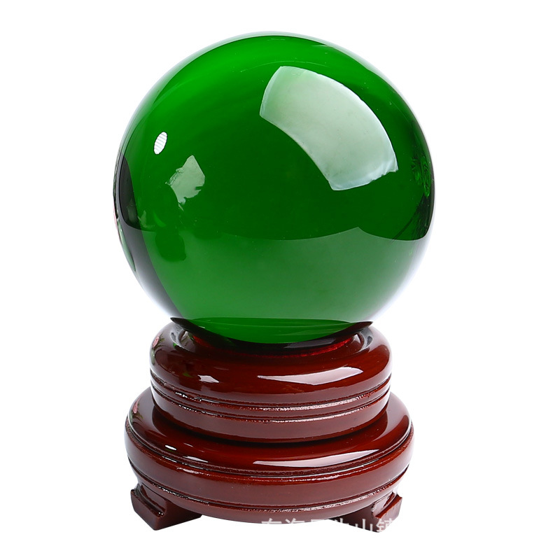 绿水晶球摆件 旺学业旺事业风水球  招财进宝