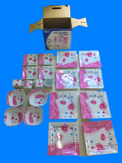 Warehouse in Yiwu Low Price Treatment Anti-fall Imitation Ceramic Melamine Tableware Set