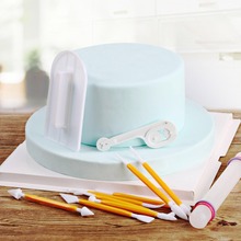 蛋糕雕花筆&抹平器&小輪刀&擀面杖4款組合套裝 翻糖工具5色可選