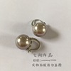 Accessory, copper universal earrings from pearl, Japanese and Korean, wholesale