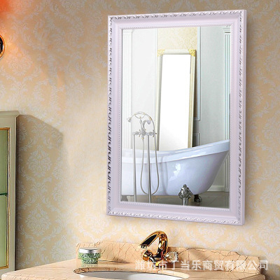 洗漱镜台式洗脸盆镜子无框镜子化妆镜壁挂方形浴室梳妆镜挂墙贴墙