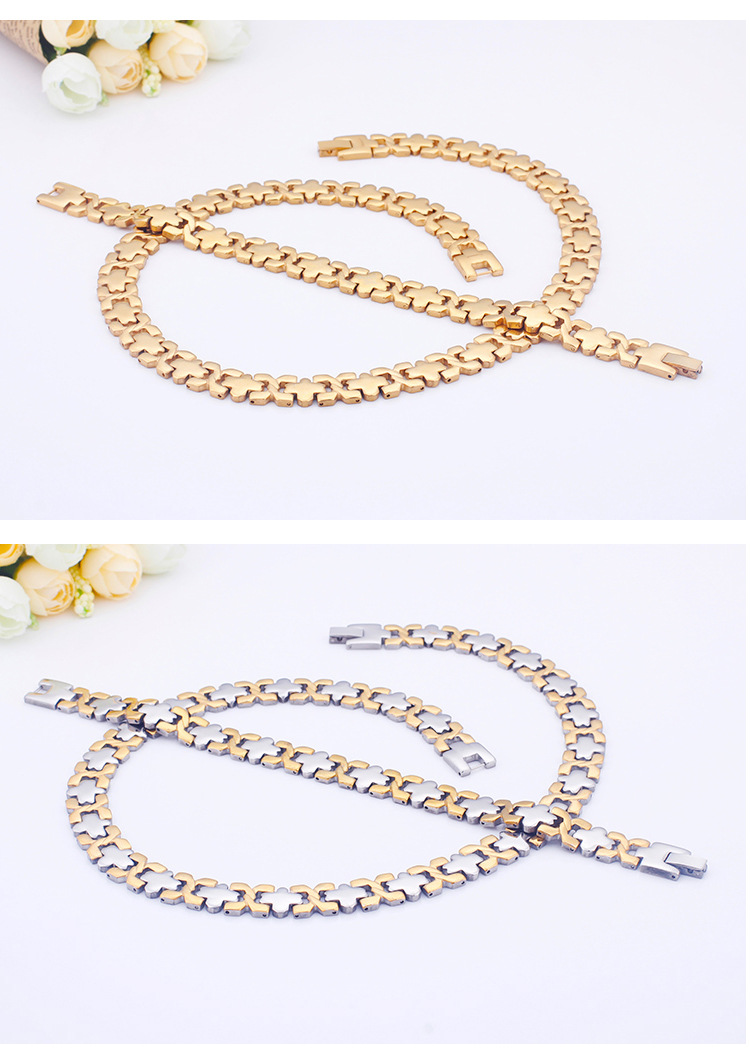Fashion Stainless Steel Valentines Day Necklace Bracelet Setpicture2