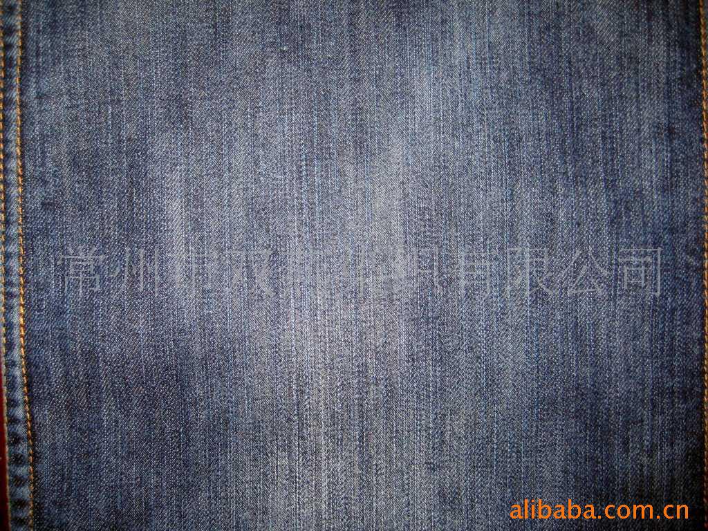【厂家直销】供应靛蓝经竹节有光丝牛仔布（外销一等SY246-1#）