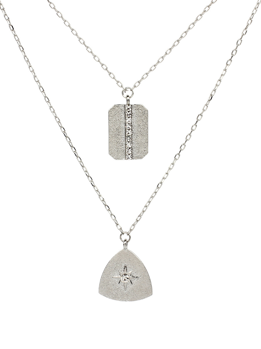 14g Weight Pendant Necklace Classification Travel Occasion Women'S Gender Gold, Silver Color Fashion Golden Square  Pendant Necklace Wholesale 5