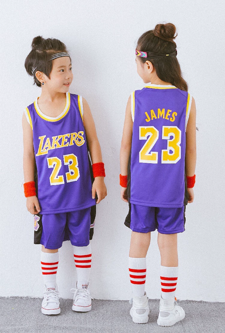 Новая детская версия Lakers города No. 23 одежда для баскетбола детская одежда Jerseys James BB производительность мяча одежда