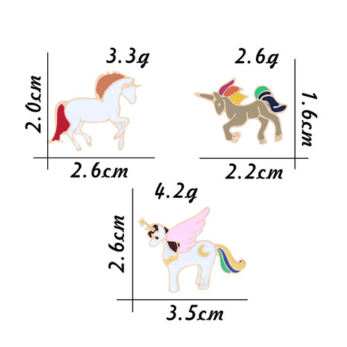 Film and television peripheral accessories Enamel White Horse Unicorn Alloy Oil Drop Brooch Angel Badge Clothes Collar Pin Foreign Trade