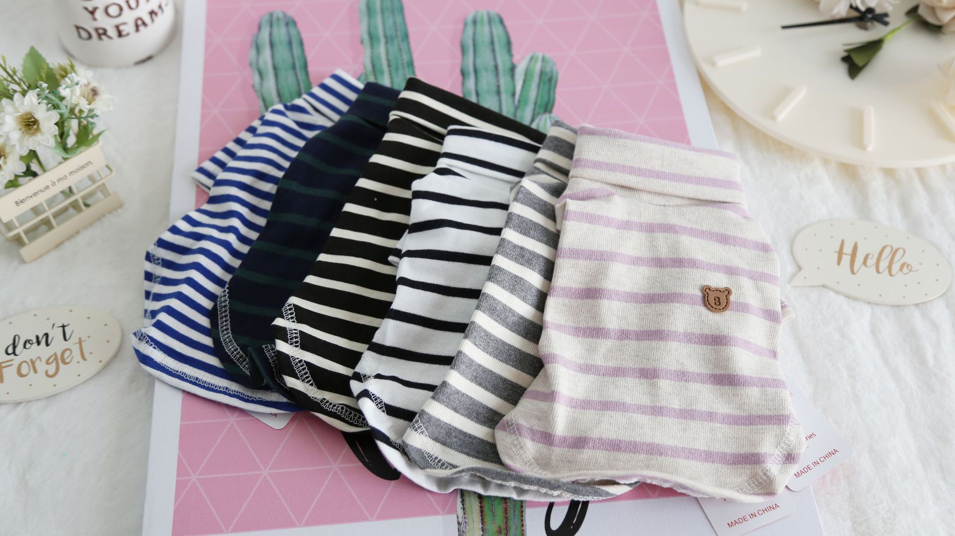 六色翻领打底衫