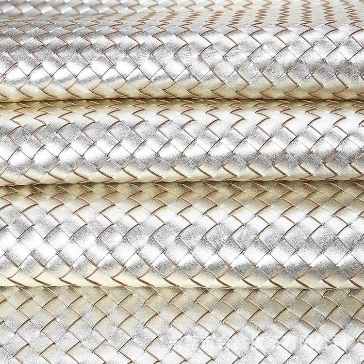 头层手工编织彩色牛皮皮料厂家 编织纹牛皮羊皮现货 包包用编织皮