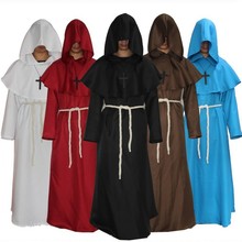万圣节cosplay服装 古装中世纪修士袍僧侣服巫师服牧师cos服