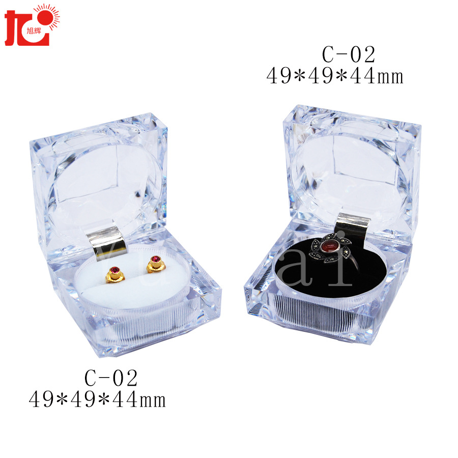 厂家直销 亚克力饰品盒 耳钉戒指盒 塑料透明首饰盒