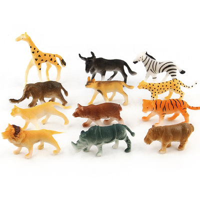 Sản phẩm xuyên quốc gia 12 động vật nhỏ mô hình thế giới búp bê đồ chơi trang trí tĩnh silicone búp bê động vật rừng