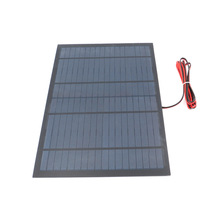 18v 10w太陽能電池板+200CM紅黑線 光伏發電電池片 DIY充電器