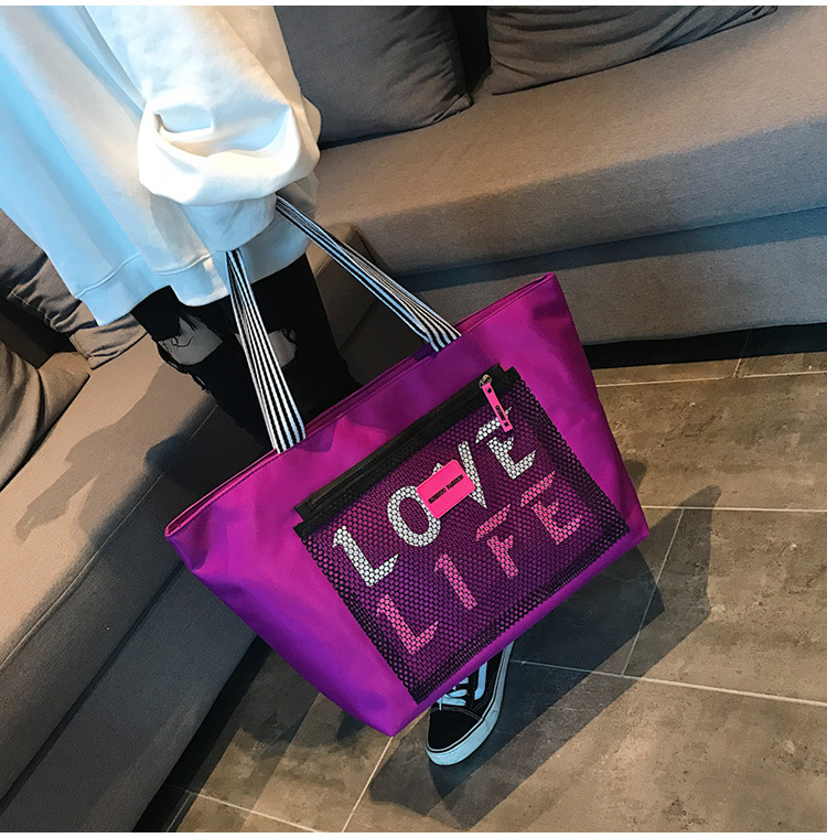 Autumn New Korean Super Large Capacity Women's Bag Waterproof Trendy Leisure Travel Bag Women's Wet and Dry Separation_voghion.com