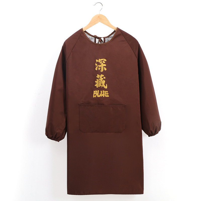 Creativo hogar cocina impermeable a prueba de aceite de manga larga delantal coreano moda adulto mono ropa de trabajo de las mujeres logotipo personalizado