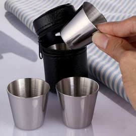 304不锈钢酒杯套装功夫茶杯具配件创意个性便携精品白酒杯茶杯