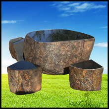厂家销售石雕中国黑石桌石凳仿古庭院圆桌圆凳园林休闲桌椅
