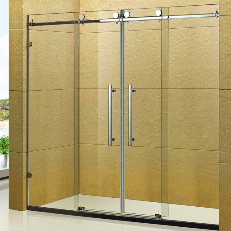 整体淋浴房屏风型一固一活外开门不锈钢玻璃夹合页铰链款式Y2012