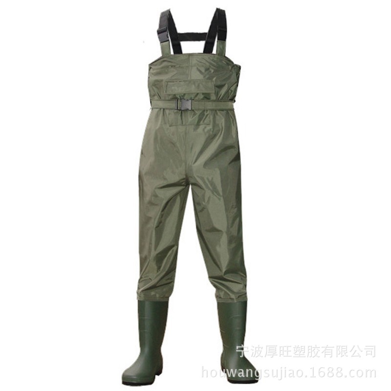 尼龙半身钓鱼裤连体下水裤 夏季钓鱼裤钓鱼服捕鱼裤涉水服水裤