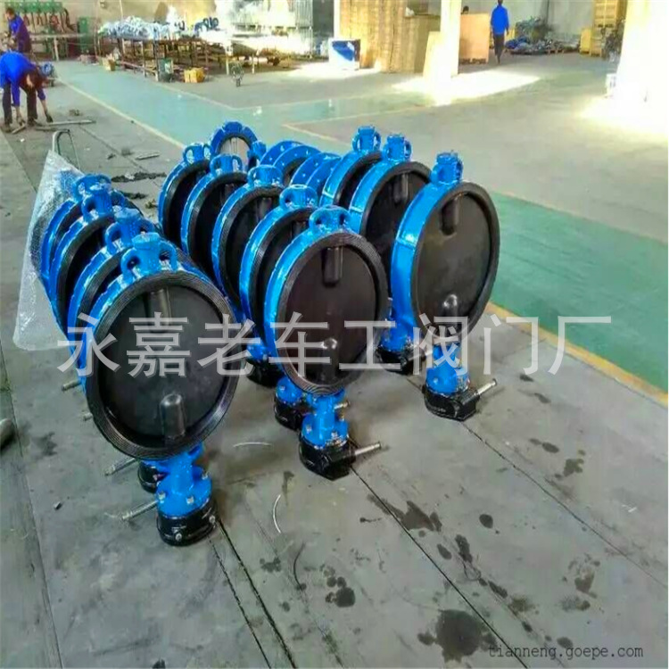 D371J-10 DN150 涡轮全衬胶蝶阀 涡轮蝶阀 对夹式衬胶蝶阀