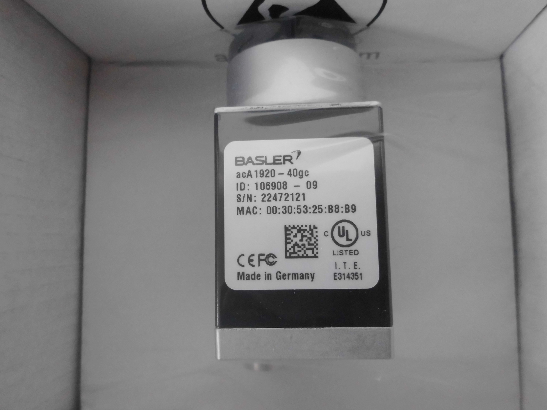 BASLER巴斯勒 工业摄像头　acA1920-40gc