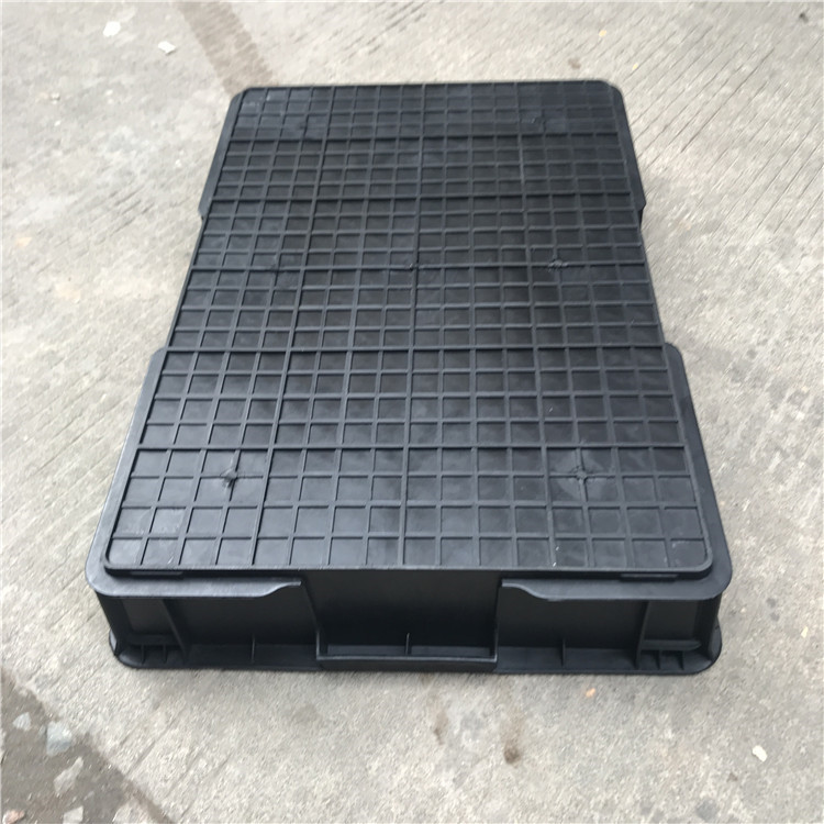 610*415*95赣州防静电塑胶托盘 HDPE蓝色塑料方盘 五金电子胶盘