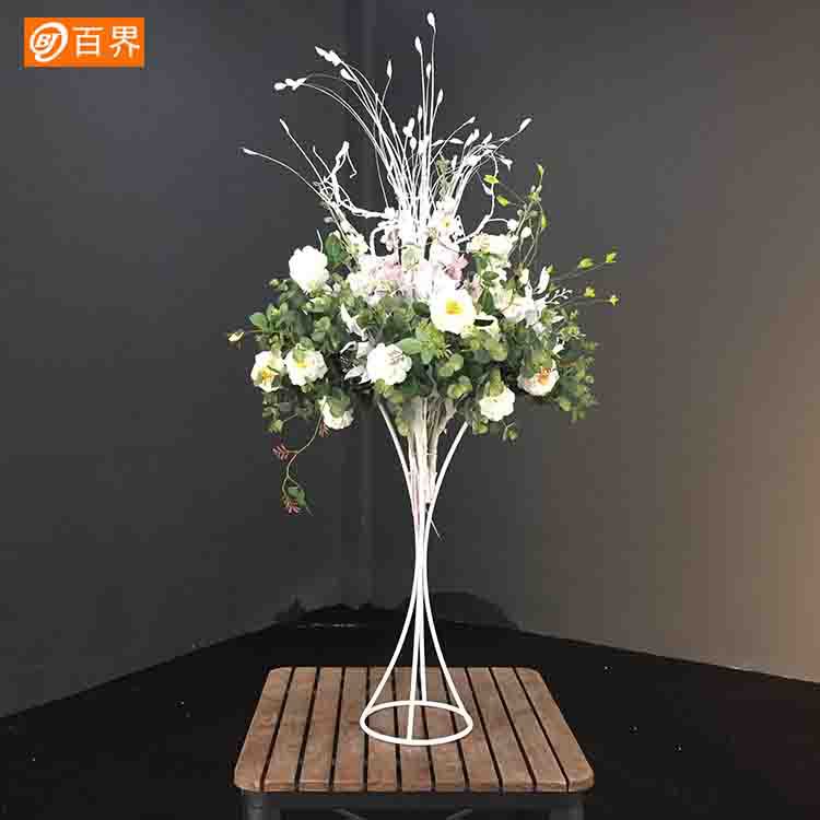 百界漏斗花器简单婚礼摆件酒店用品婚庆道具铁艺婚礼主桌花器摆台