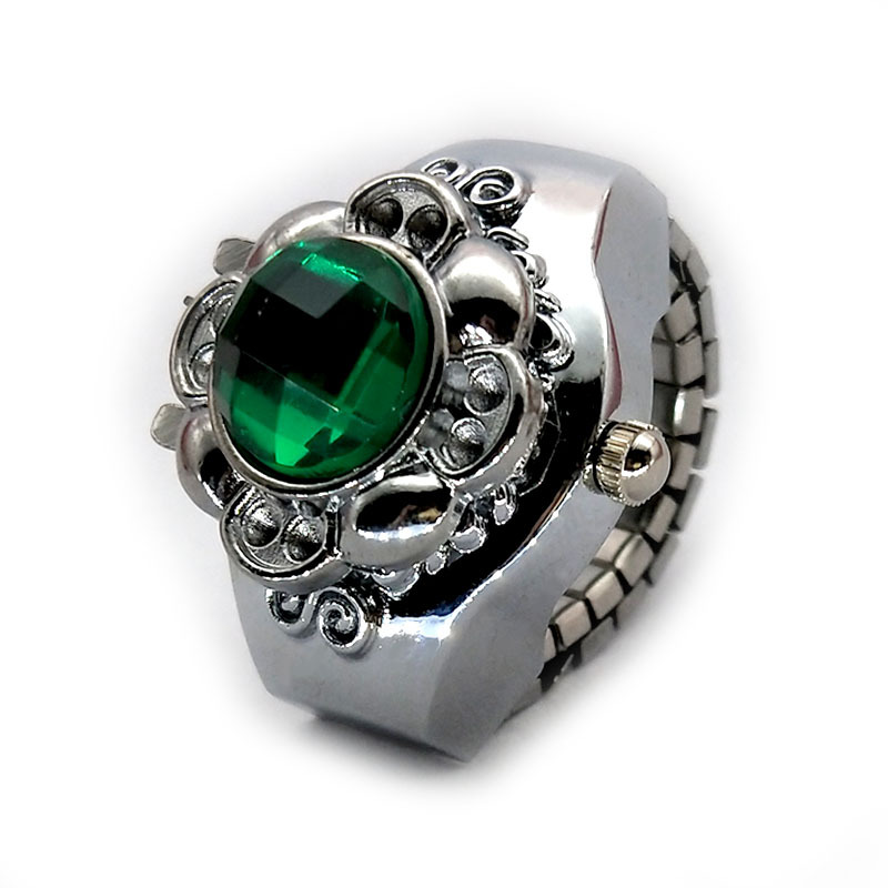 Quartz Movement Round Pattern Retro Classic Style Round Quartz Watch Rings