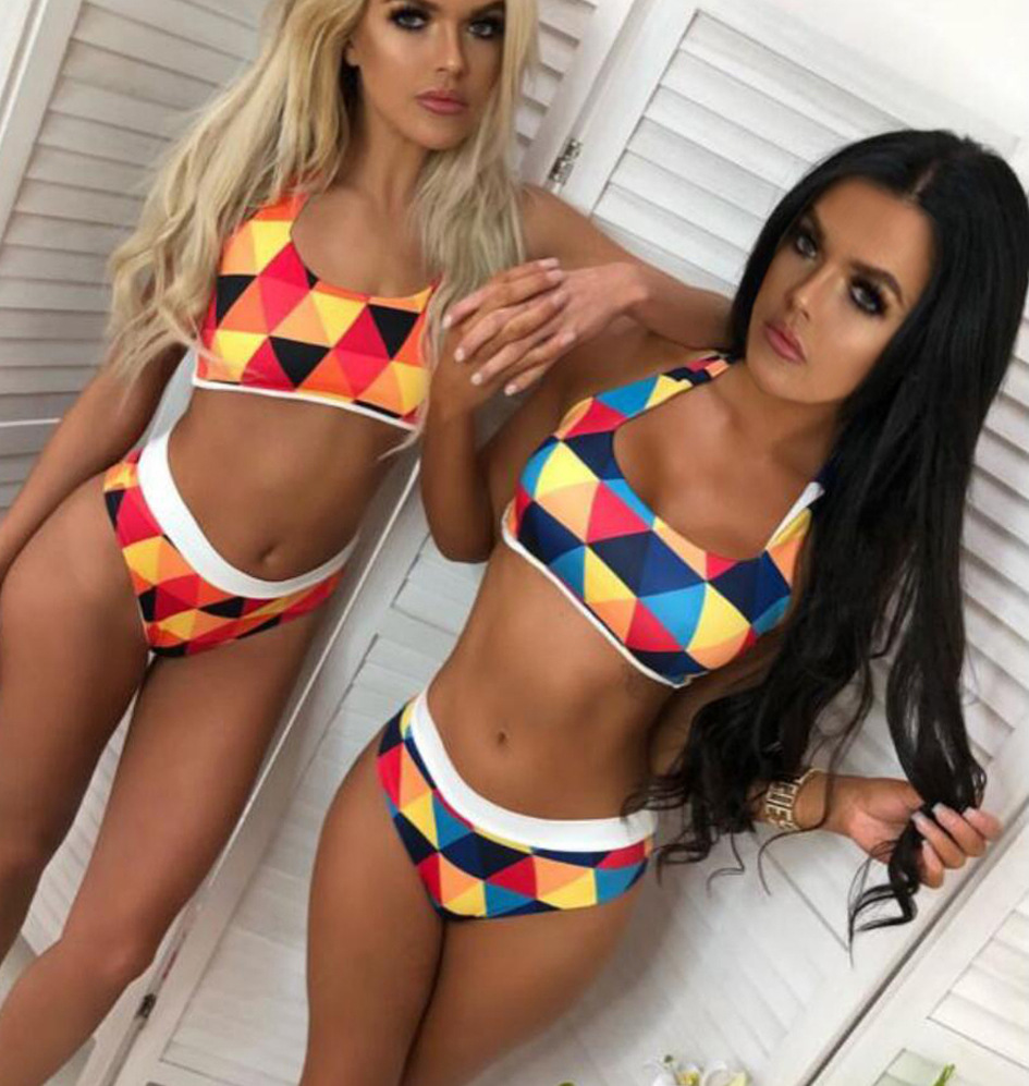 Sexy Plaid Bikini Split two-piece Swimsuit nihaostyles wholesale clothing NSCMB98255