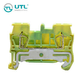 尤提乐JUT3-2.5PE零线端子排_直通式弹簧接线端子接地线ST2.5-PE