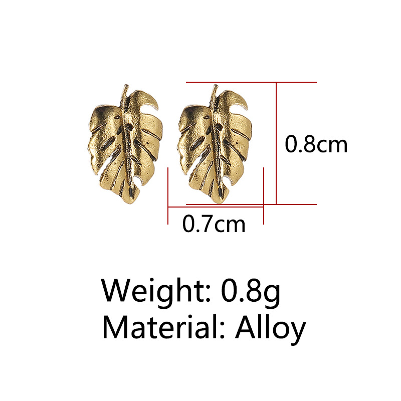 Earrings Turtle Shell Earrings Alloy Plating Gold Gold Silver Tree Leaf Ear Studs Feather Ear Studs display picture 1