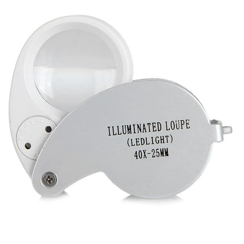 6-образный корпус из алюминиевого сплава увеличительное стекло со светодиодной подсветкой ювелирное зеркало цвет в коробке 21011