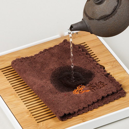 Tea towel, super absorbent thickened cotton rag, fine fiber, Kung Fu tea set accessories, tea ceremony wholesale