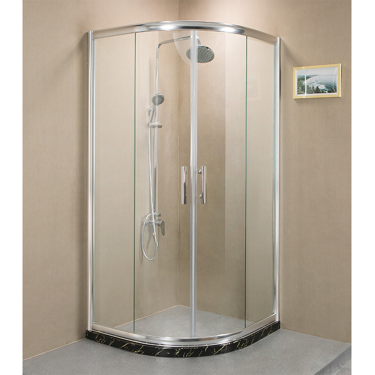 厂价直销铝合金圆弧型淋浴房简易钢化玻璃门沐浴房卫生间浴室隔断|ms