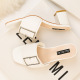 2018-3 Korean version of summer fashion casual leisure sandals, rough with ladies wear high heel buckle ladies cool slippers.