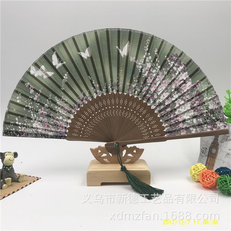蝴蝶折扇丝女扇 中国风竹制绢扇来样定 做 厂家批发丝绸扇-阿里巴巴