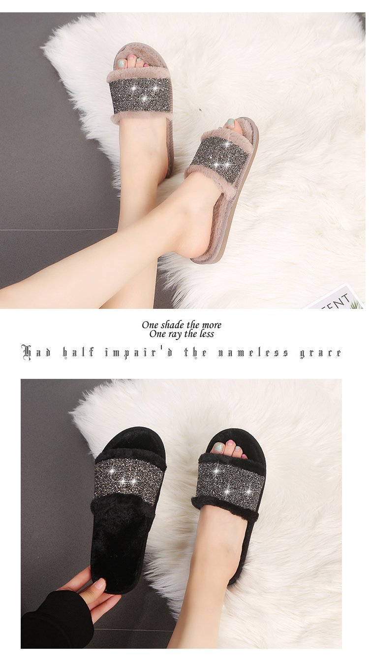 ladies non-slip hairy warmth slippers nihaostyles clothing wholesale NSKJX71210