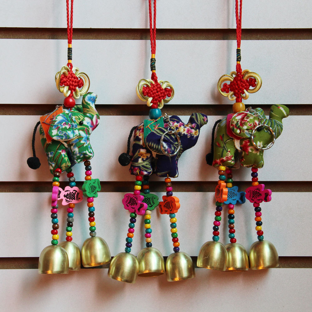 Decorative Thai Elephant Wind Chime Colorful Home Hanging Decor_voghion.com