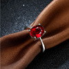 Zirconium, platinum ring with stone, fashionable accessory, European style, wholesale