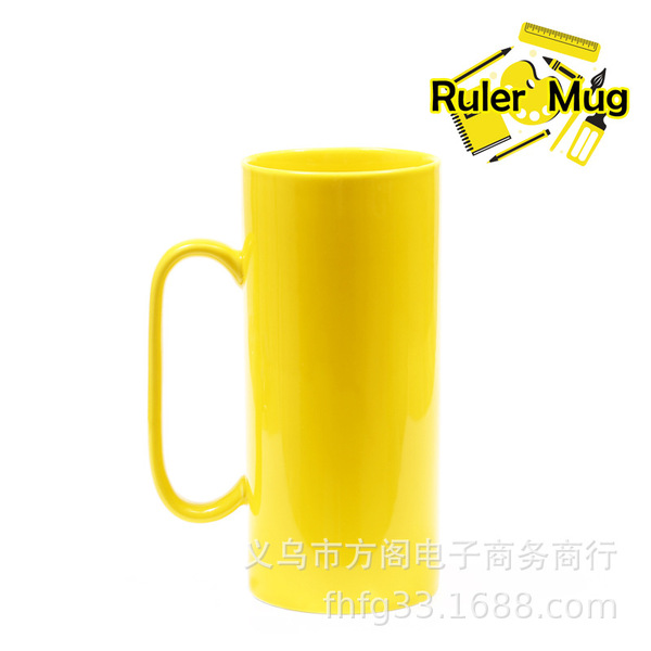 18 new creative ruler shape ceramic cup Large -capacity ruler Mark…