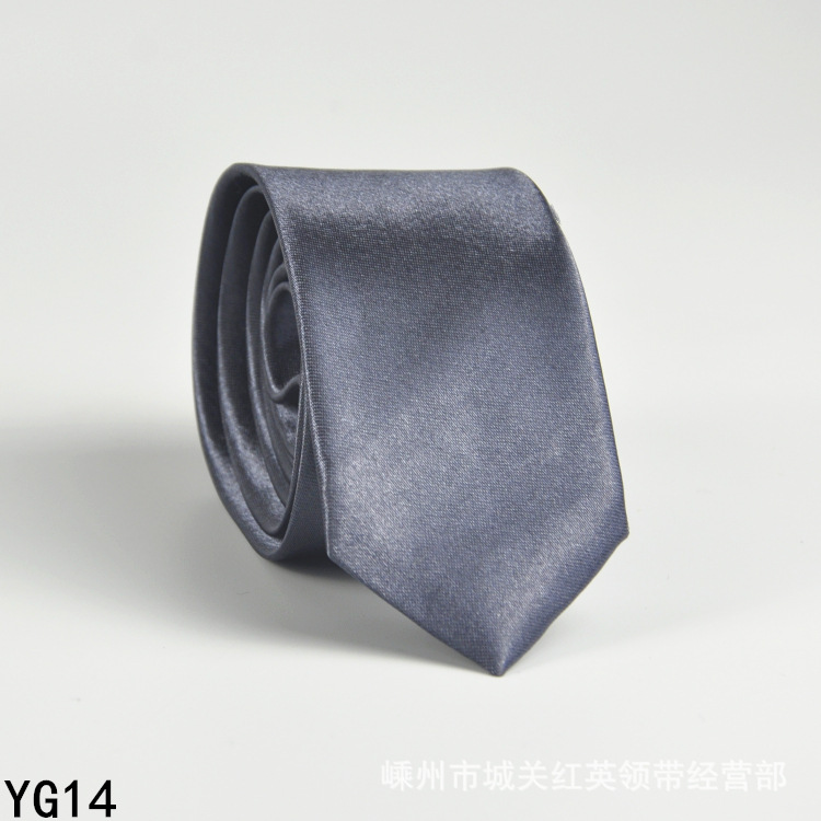 Solid Color Tie Men's Casual 5cm Korean Style Workplace Silk Narrow Tie Wedding Business Executive Wholesale