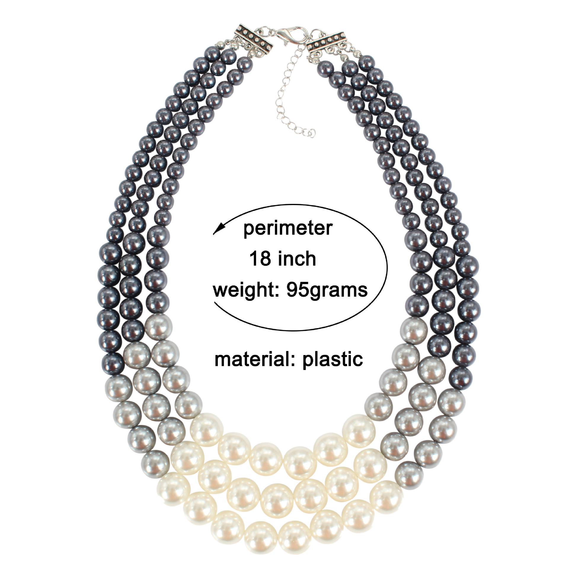 Multi-layer faux pearl necklace