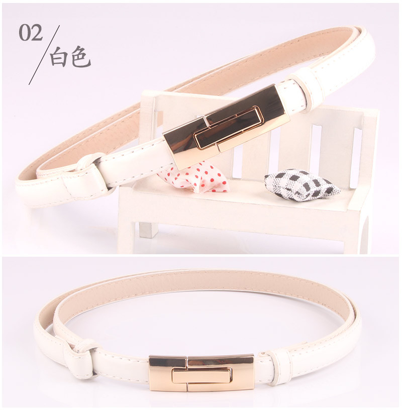 Korean Style Patent Leather Adjustable Pair Buckle Belt display picture 1
